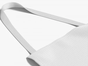 White Protective Apron - chief cook uniform 3D Model