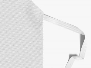 White Protective Apron - chief cook uniform 3D Model
