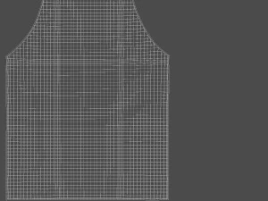 White Protective Apron - chief cook uniform 3D Model