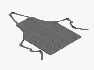 White Protective Apron - chief cook uniform Modelo 3D