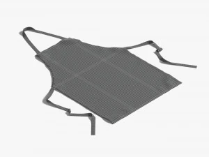White Protective Apron - chief cook uniform 3D Model