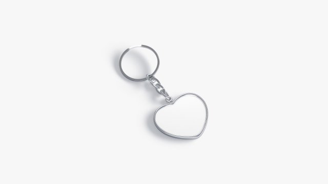 White Heart Keychain - key tag holder Model 3D .c4d .max .obj .3ds .fbx .stl .blend 