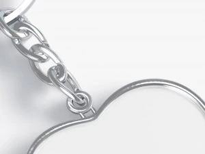 Chaveiro Cora&ccedil;&atilde;o Branco - porta-chaves Modelo 3D