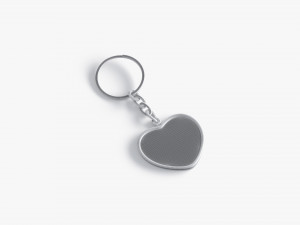 White Heart Keychain - key tag holder Model 3D