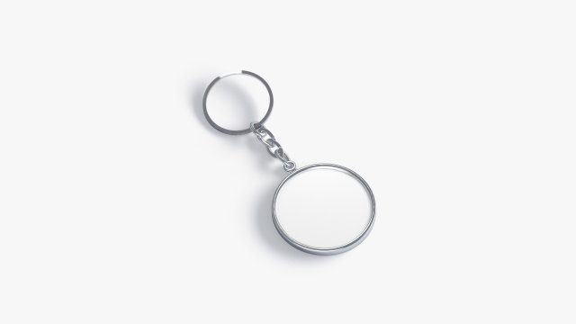 White Round Keychain - key tag holder 3D 모델 .c4d .max .obj .3ds .fbx .stl .blend 