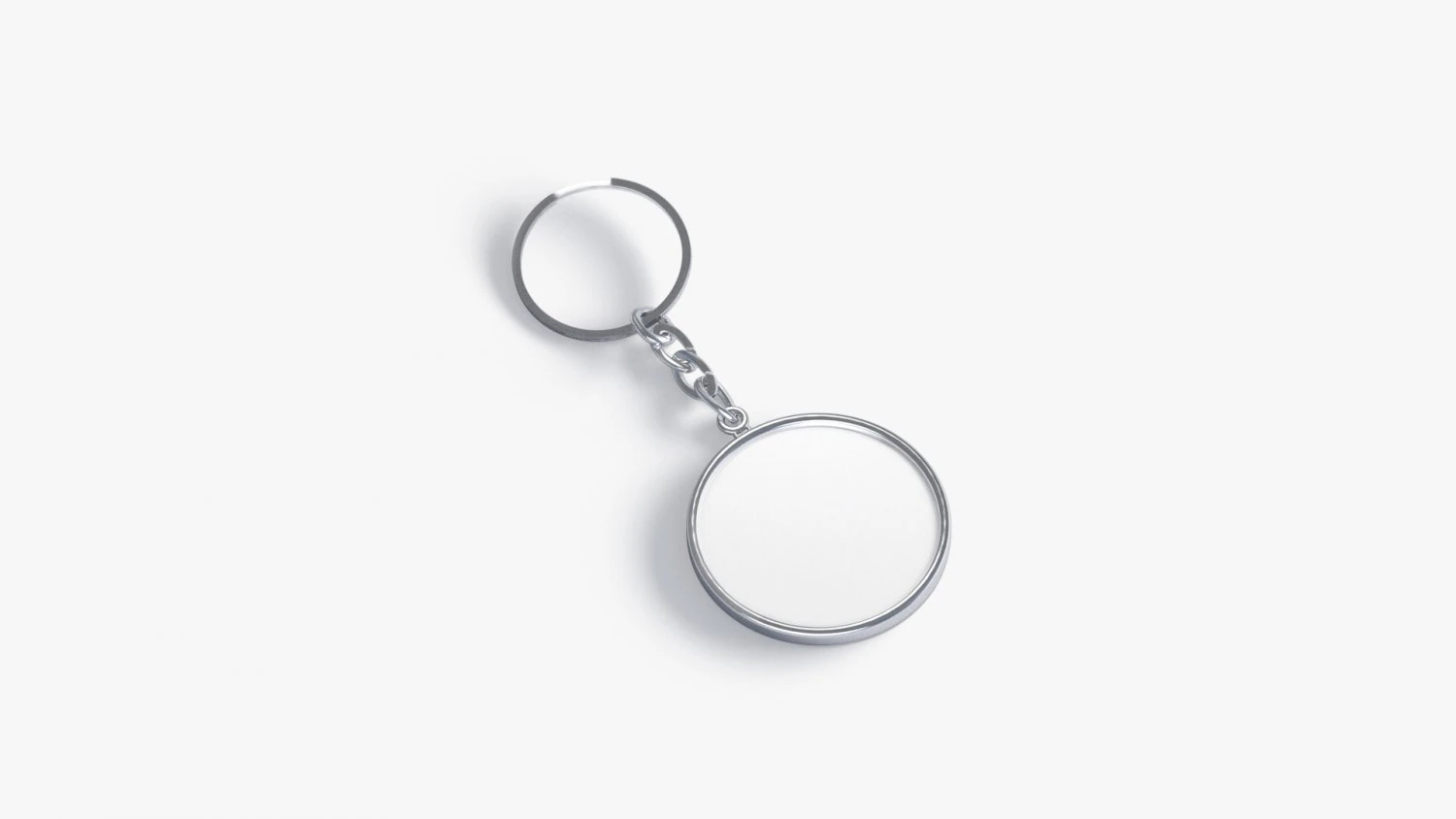 White Round Keychain - key tag holder 3D Model .c4d .max .obj .3ds .fbx .stl .blend 
