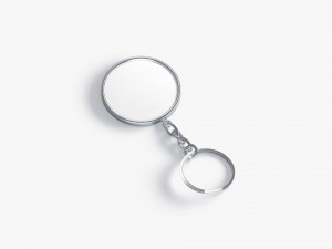 White Round Keychain - key tag holder 3D 모델