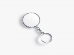 White Round Keychain - key tag holder 3D Model