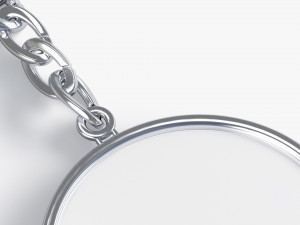 White Round Keychain - key tag holder 3D 모델