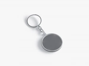 White Round Keychain - key tag holder 3D Model