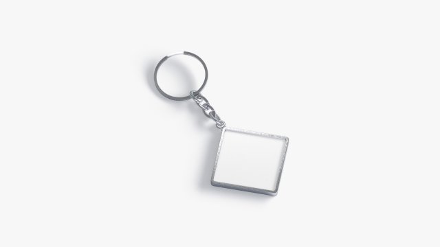 White Rhombus Keychain - key tag holder Modelo 3D .c4d .max .obj .3ds .fbx .stl .blend 