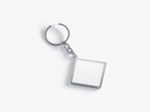 White Rhombus Keychain - key tag holder 3D 模型