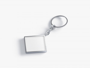 White Rhombus Keychain - key tag holder Modelo 3D