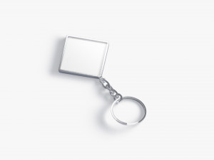 White Rhombus Keychain - key tag holder Modelo 3D