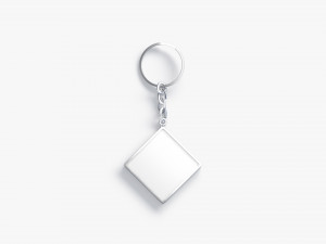White Rhombus Keychain - key tag holder Modelo 3D