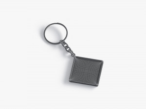 White Rhombus Keychain - key tag holder Modelo 3D