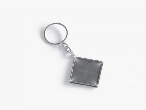 White Rhombus Keychain - key tag holder Modelo 3D