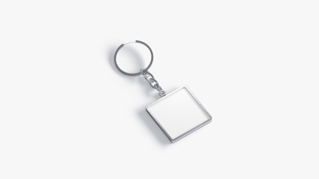 White Square Keychain - key tag holder 3D 모델 .c4d .max .obj .3ds .fbx .stl .blend 