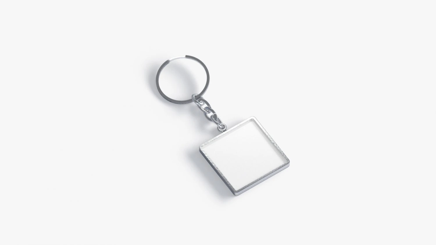 White Square Keychain - key tag holder 3D Model .c4d .max .obj .3ds .fbx .stl .blend