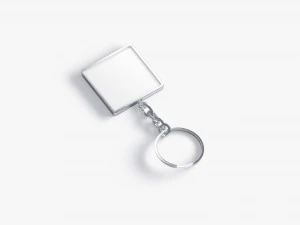 White Square Keychain - key tag holder 3D Model