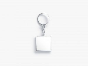 White Square Keychain - key tag holder 3D 모델