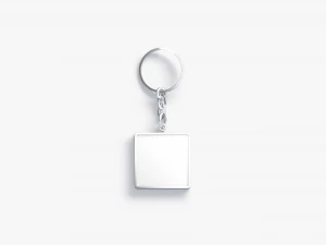 White Square Keychain - key tag holder 3D Model