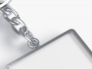 White Square Keychain - key tag holder 3D 모델