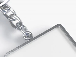 White Square Keychain - key tag holder 3D Model