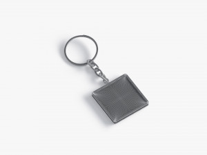 White Square Keychain - key tag holder 3D 모델