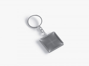 White Square Keychain - key tag holder 3D 모델