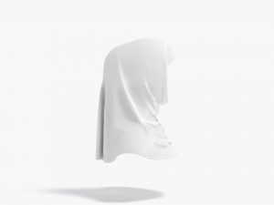 White Al-Amira - Muslim traditional woman headscarf hijab Modelo 3D