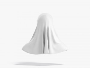 White Al-Amira - Muslim traditional woman headscarf hijab Modelo 3D
