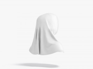 White Al-Amira - Muslim traditional woman headscarf hijab Modelo 3D