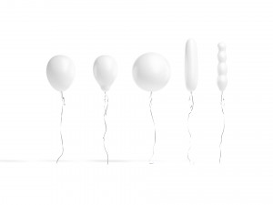 White Helium Balloons Set 5 foil gift balloon shapes Modèle 3D
