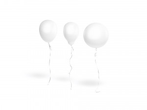 White Helium Balloons Set 5 foil gift balloon shapes 3D 모델