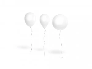 White Helium Balloons Set 5 foil gift balloon shapes 3D Model