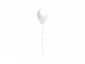 White Helium Balloons Set 5 foil gift balloon shapes 3D 모델