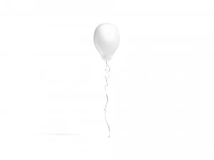 White Helium Balloons Set 5 foil gift balloon shapes 3D Model