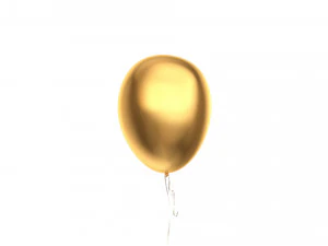 Gold Helium Balloons Set 5 foil gift balloon shapes 3D Model
