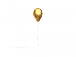 Gold Helium Balloons Set 5 foil gift balloon shapes 3D 模型