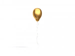 Gold Helium Balloons Set 5 foil gift balloon shapes 3D Model