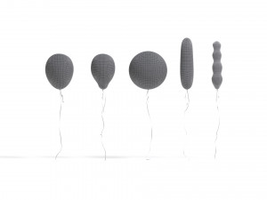 Gold Helium Balloons Set 5 foil gift balloon shapes 3D 模型
