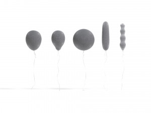 Gold Helium Balloons Set 5 foil gift balloon shapes 3D 模型