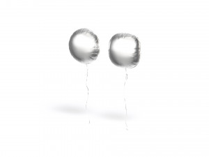 Silver Helium Balloons Set 4 foil gift balloon shapes Modèle 3D