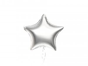 Silver Helium Balloons Set 4 foil gift balloon shapes Modèle 3D