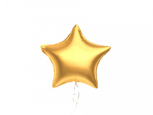 Gold Helium Balloons Set 4 foil gift balloon shapes 3D 模型