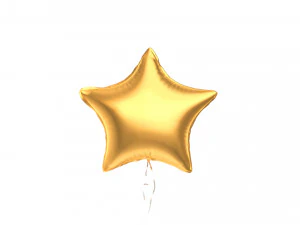 Gold Helium Balloons Set 4 foil gift balloon shapes 3D Model