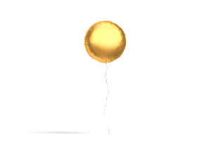 Gold Helium Balloons Set 4 foil gift balloon shapes 3D Model