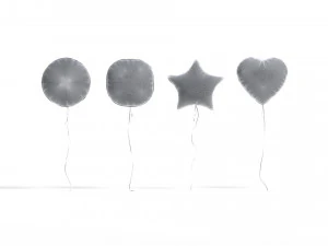 Gold Helium Balloons Set 4 foil gift balloon shapes 3D Model