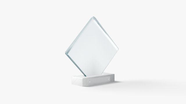 Rhombus Glass Award Trophy - crystal plaque trophies 3D Model .c4d .max .obj .3ds .fbx .stl .blend 